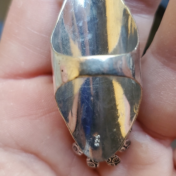 New Mozambique Garnet and Rose Quartz 925 Silver Flowers Statement Ring. - Picture 10 of 11